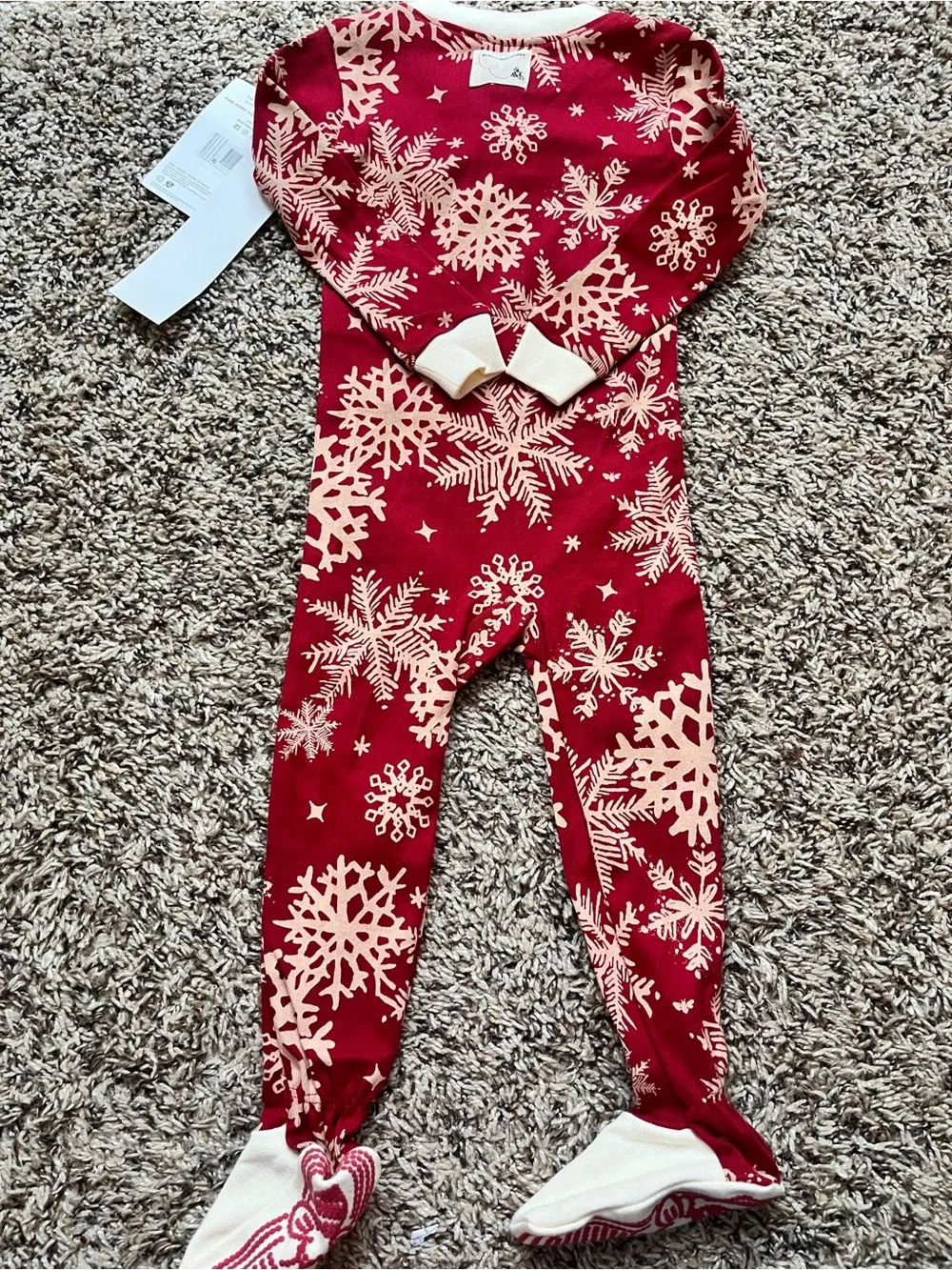 Burt’s Bees Baby NWT Snowflake Footie Pajamas - Holiday, Christmas, Winter